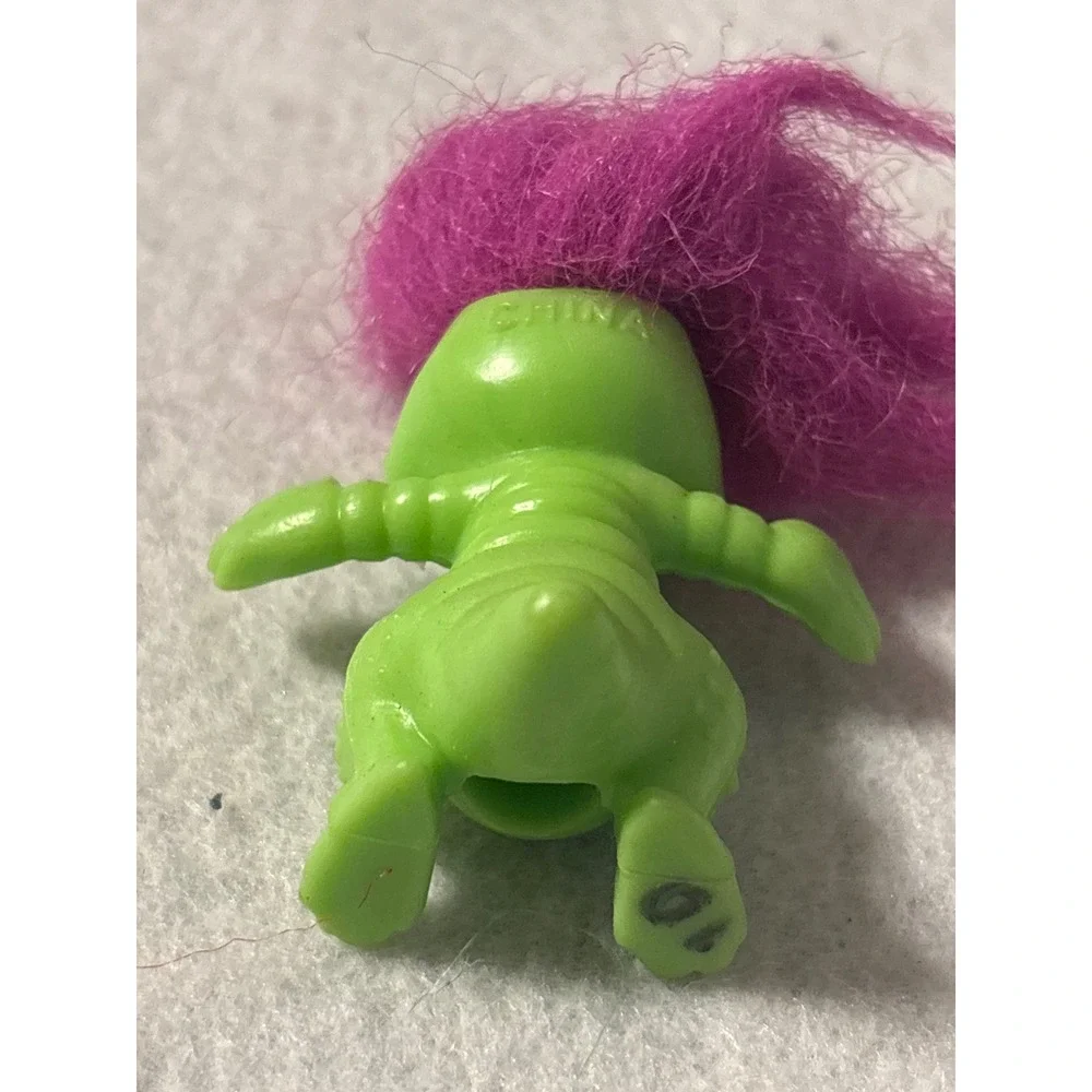 Vintage Green Troll Dragon Dinosaur Creature Figurine Pink Hair China‎